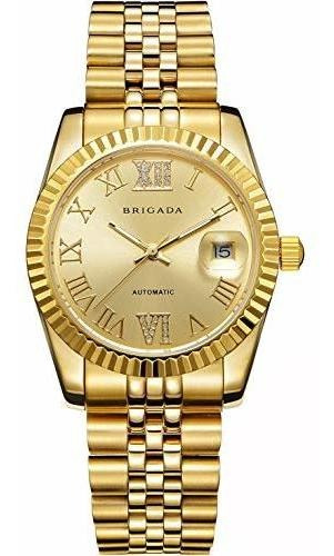 Brigada Swiss Brand Nice Classic Luxury Gold Hollow Mechanic