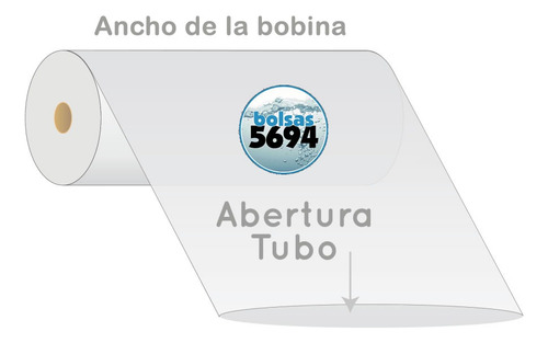 Bolsa Tubo 26 Cm Polietileno 50 Mic Bobina X 100 M Sellable Cristal