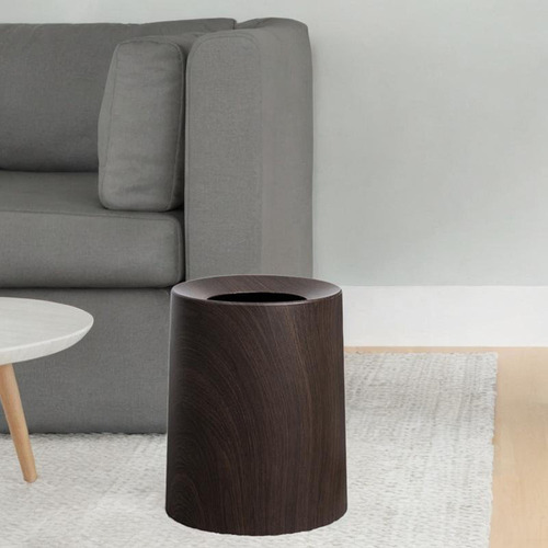 Papelera De Grano De Madera, Papelera De Moda, Cesta Nogal