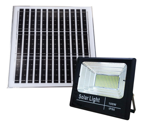 Foco Solar 100w Led Panel Exterior Con Control Remoto