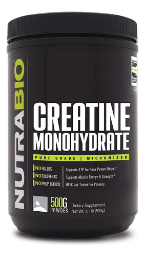 Creatina Monohidratada 500gr 100sv - Nutrabio