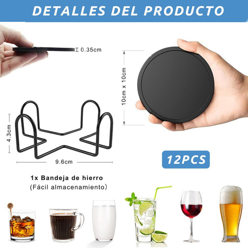 12pcs Portavasos De Silicona Antideslizantes Para Mesa Con