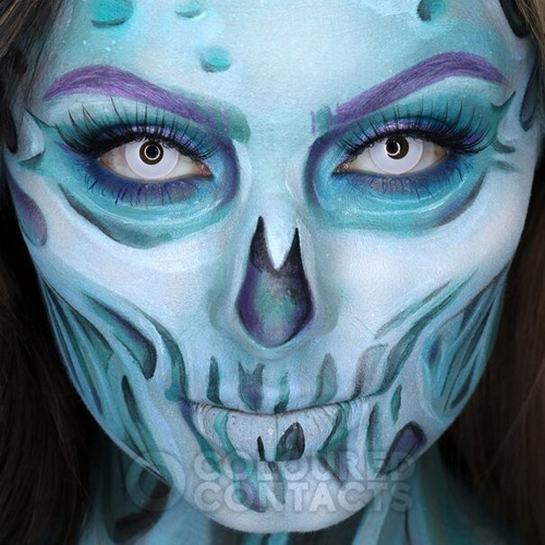 Pupilentes Halloween Friki Certificados Ojo Blanco Zombie