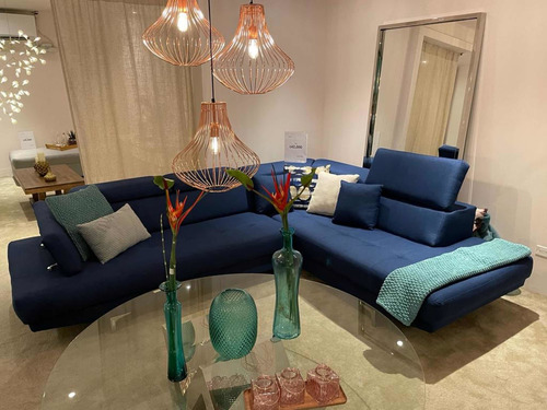Imagen 4 de 4 de Sofa, Tela Algodón Con Poliéster Patas Cromadas Reclinables.
