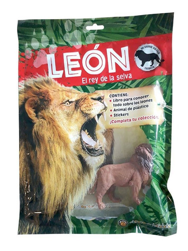 Leon Libro Para Niños Con Stickers Y Figura 15cm