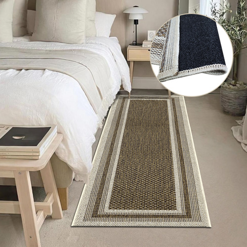 2 Tapete Quarto Beira Cama Antiderrapante 57x180 Js Mol M87 Comprimento 1.8 M Cor M87mol Bege Marrom Cru Desenho Do Tecido Eco Mold Largura 57 Cm