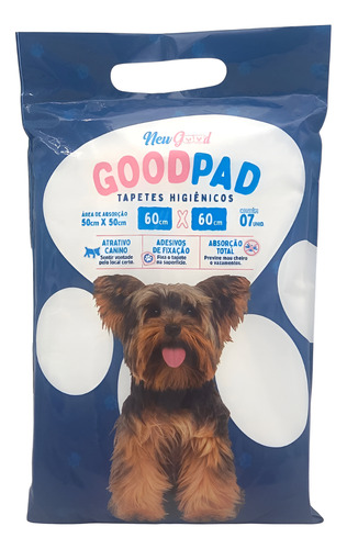 Tapete Higiênico Good Pad 60x60 7 Unidades Liso Branco