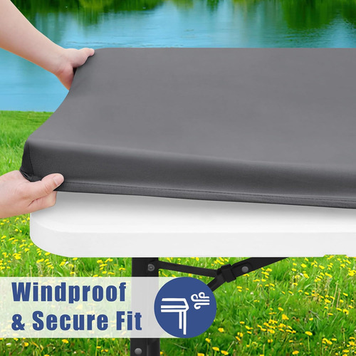 Mantel Elástico Para Mesa Rectangular De 183 Cm Gris
