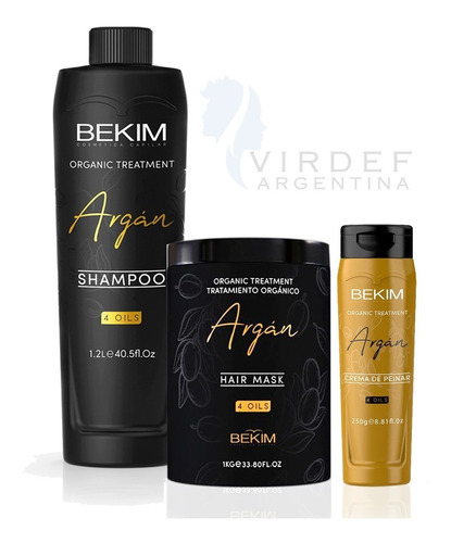 Kit Bekim, Argan Numero 2 ( Shampoo, Mascara Y Cr Peinar )