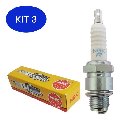 Kit 3 Vela De Ignição Ngk Elgin Motor De Popa 9hp 6067