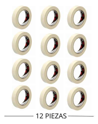 Cintas Masking Tape 101 + 3m Enmascara 25 Mm 12 Pz