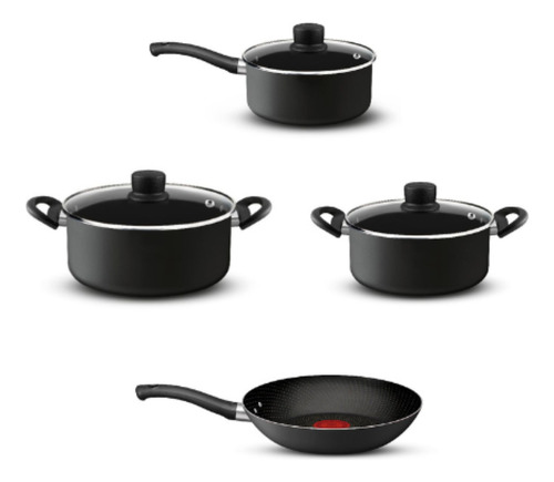 Bateria Set Sarten Y Cacerolas Tefal Aluminio Antiadherente