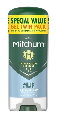 Desodorante Mitchum 2 Pack Antitranspirante Sin Olor 96g C/u