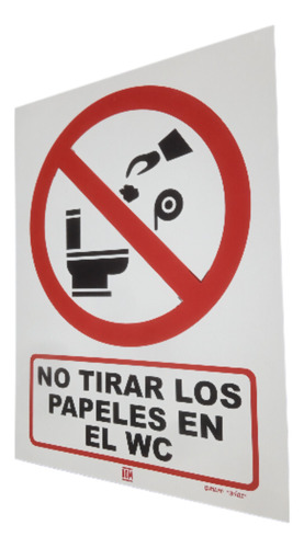 Señalamiento No Tire Los Papeles En El Wc 30x40 Cm,