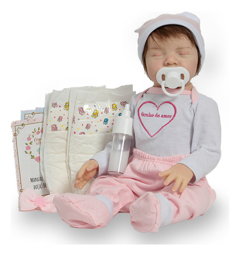 Bebê Reborn Menina Recém Nascida Com Lindo Conjunto E Itens