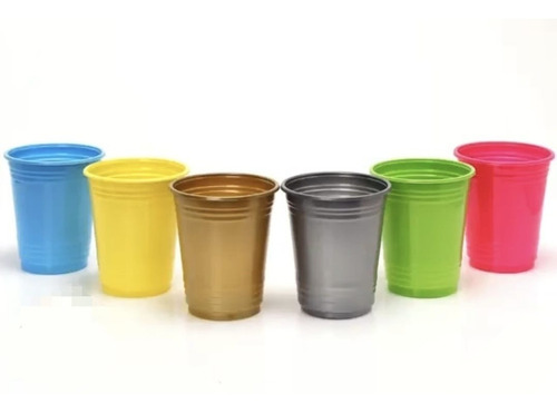 Vasos Plásticos Descartables 300ml 25 Unid Variedad De Color