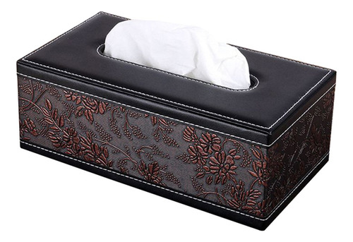 Facial Tissue Box Cover Rectangular Leather Decorative (retr