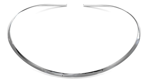 Imagen 2 de 9 de Collar Gargantilla De Plata .925 Ovalada Plana Mujer Agálea