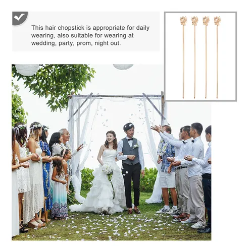 Hilo Tipo Horquilla Con Forma De Flor De Cobre, Estilo Chino