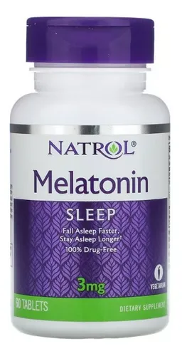 Natrol Melatonina Calcio 3 Mg 60 Tabs Descanso Profundo Sin sabor apoya patrones de sueño y descanso saludables El cuerpo libera naturalmente melatonina en respuesta a los cambios en la luz