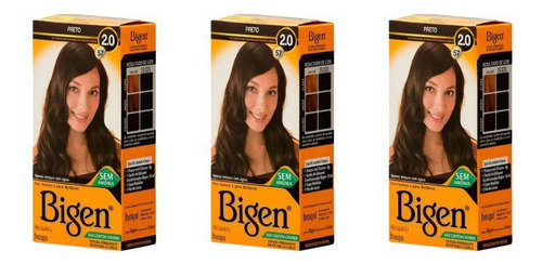 Bigen Coloraçao bigen 57 preto - kit com 3un tom preto