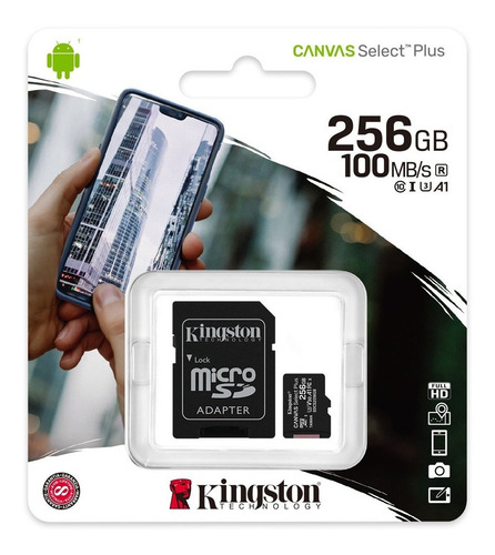 Imagen 6 de 6 de Memoria Microsd 256gb Kingston Clase 10 A1 100mb/s Sd Cuotas