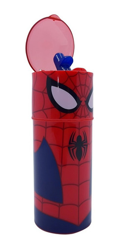 Imagen 2 de 2 de Botella Spiderman C/tapa Y Pico Vaso Licencia Original Ha155
