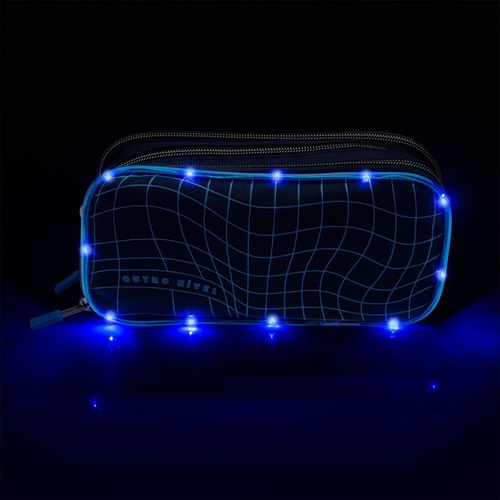Estojo Escolar Imaginarium Estojo Divisórias Com Led Gamer Azul - Imaginarium Cor Azul Lisa