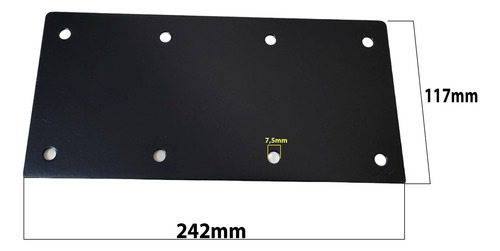 12 Soportes Negros Acero Placa 117 X 242mm P/uniones Madera