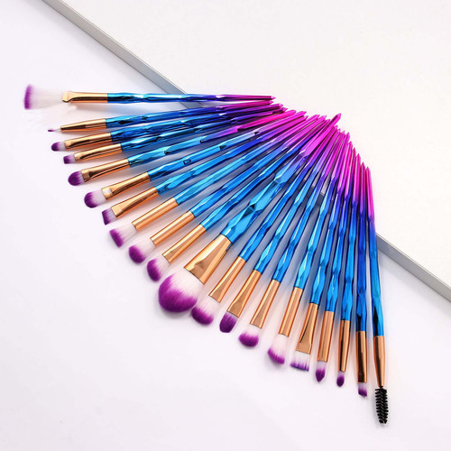 Juego De Brochas De Maquillaje, 20 Unidades, Color Champán,