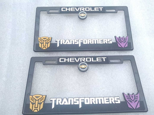 Par De Portaplacas Chevrolet Transformers.