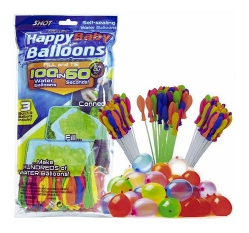 Globos De Agua 111 Pzs Happy Baby Balloons Juguete Agua