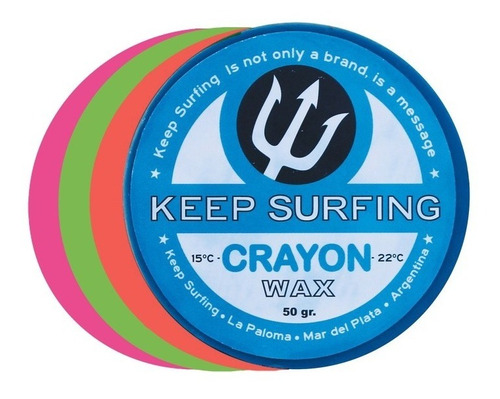 Imagen 1 de 2 de Parafina Wax Keep Surfing Crayon Colores Surf Sup