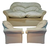 Comprar Juego De Sillones Completo 3 Sillones  Económico Ecocuero