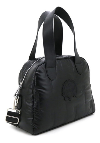 Cartera Mujer Muaa Urbana Moda Compacta Liviana Reforzada Acabado De Los Herrajes Niquel Color Negro Correa De Hombro Negro Diseño De La Tela Liso