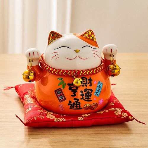 . 2 Piezas Estilo Japonés Vintage Maneki Neko Buena Suerte