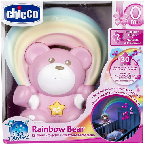 Projetor Infantil Musical Urso Rainbow Rosa Chicco