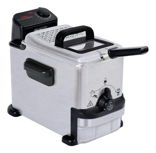 T-fal Compact Ez Clean Acero Inoxidable Freidora De Acero In