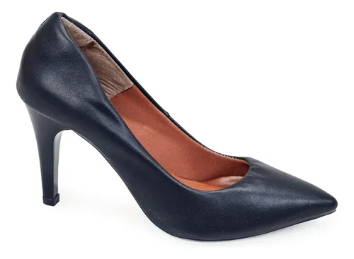 Scarpin preto fosco salto baixo sales