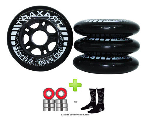 4 Rodas Freestyle Traxart 90mm/88aa Fa-127 + Brinde