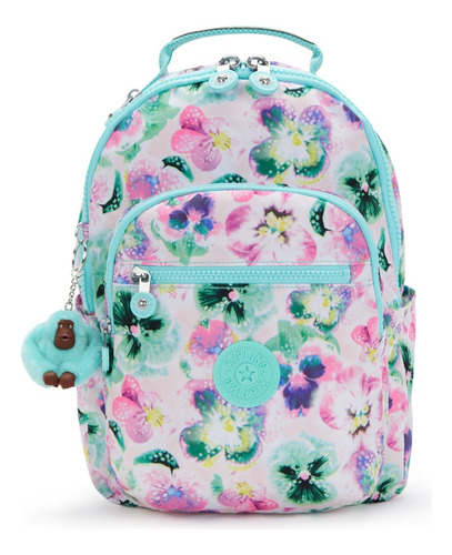 Mochila Kipling 100 % Original Seoul Bts Aqua Blossom