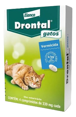 Vermífugo Drontal Gatos Gatos Até 4kg C/4 Comprimidos