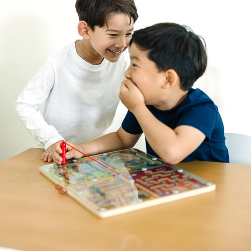 Tabla De Rompecabezas Magnética 4 En 1 De Madera Para Niños