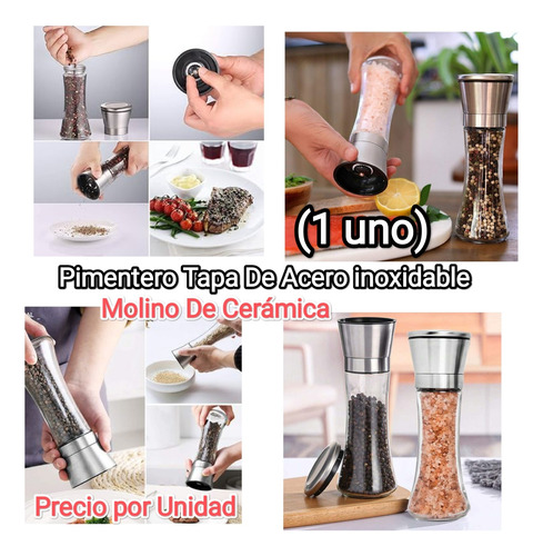 Pimentero Tapa Acero Inoxidable Y Ceramica 