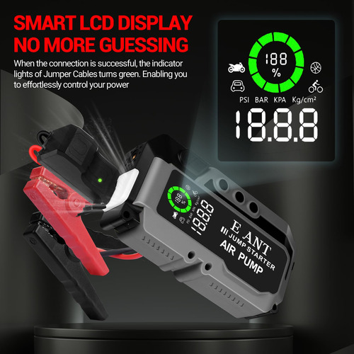 Arrancador De Coche Con Compresor 4000 A 12 V Y Usb Qc3.0