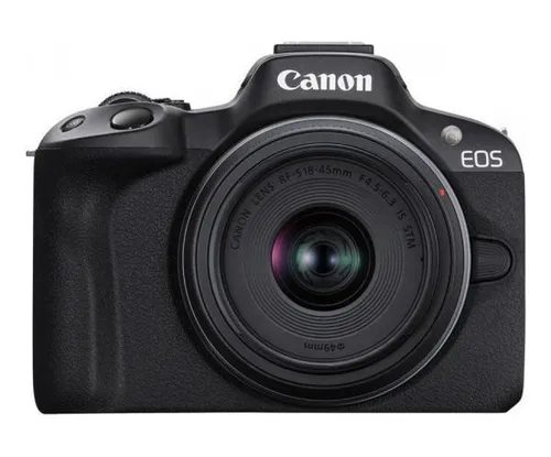 comprar Câmera Canon Eos R50 Mirrorless Com Lente 18-45mm+ adap p\u002F flash AD-E1 Preto