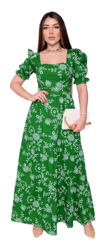 Vestido Longo Luxo Manga Curto 3 Marias Parcelamento sem juros