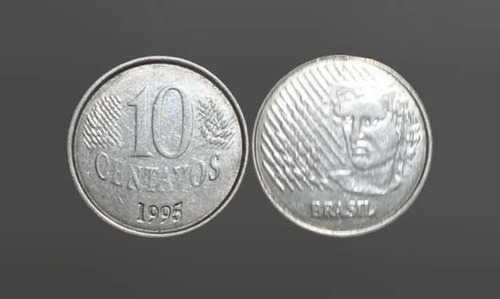 Moneda 10 Centavos Brasil Año 1995