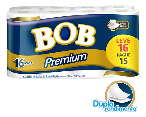 Papel Hig Folha Dupla Neutro Bob Premium Leve 16 Pague 15