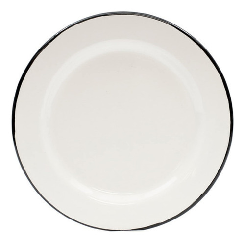 Tablecraft Esmalte Colección Plato Llano Esmaltado Blanco Só